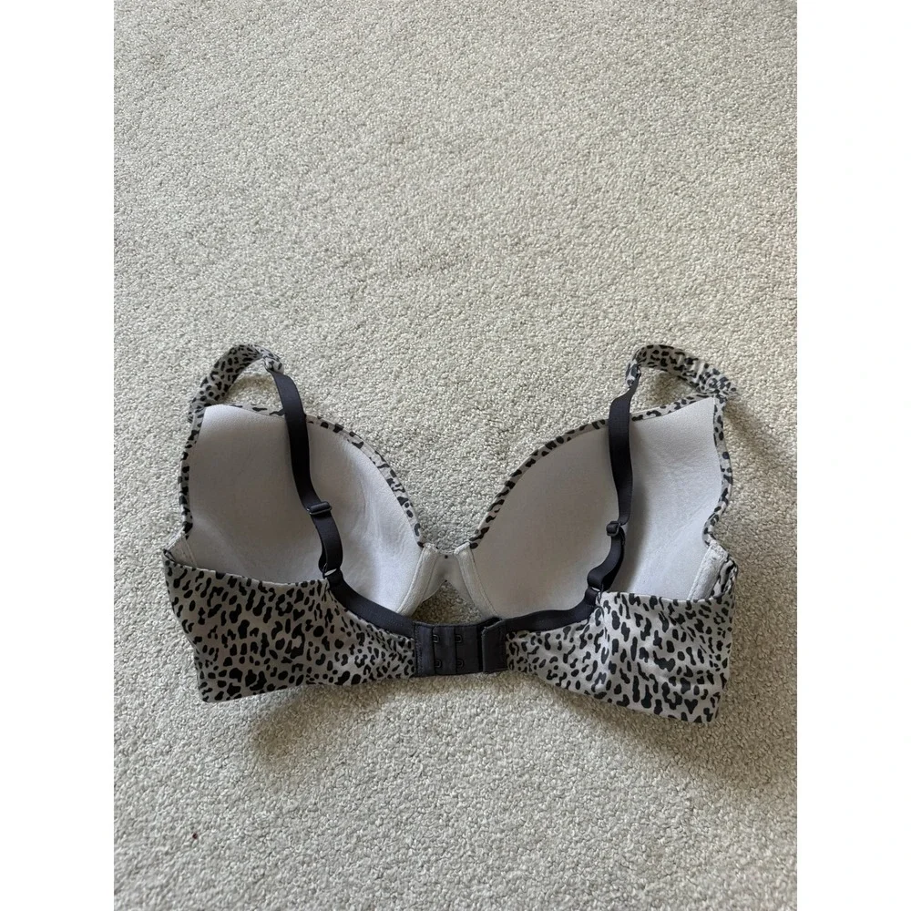 Victoria's Secret Animal Print Bra Size 34D Tan Leopard Lined Perfect Coverage - Picture 4 of 5